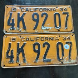 1934 California License Plates