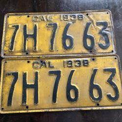 Set of 1938 California License Plates