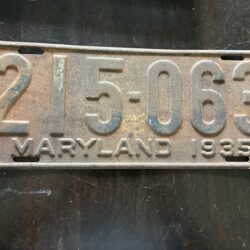 1935 Maryland License Plate