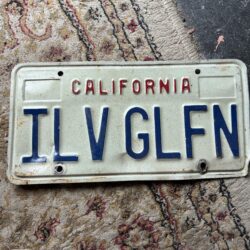 I LV GLFN CA License Plate Sign